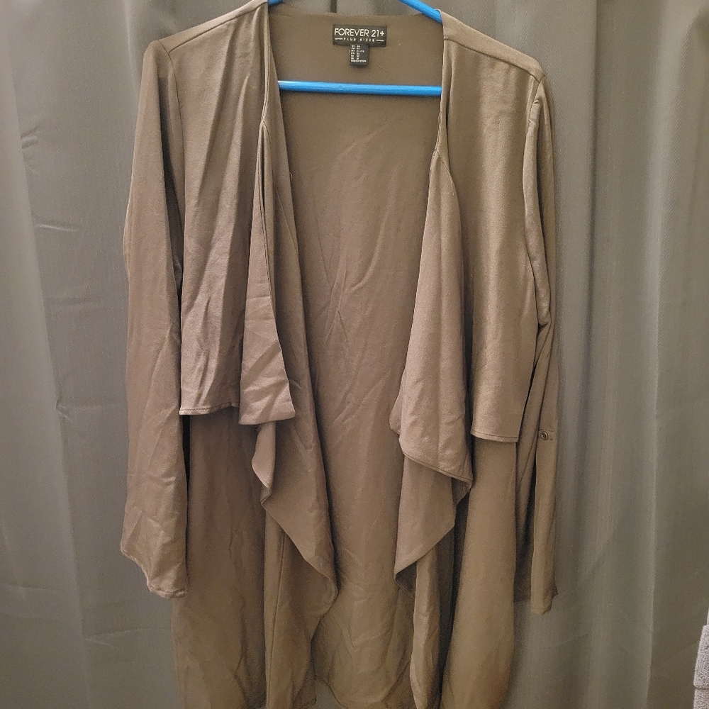 Forever 21+ olive green cardigan